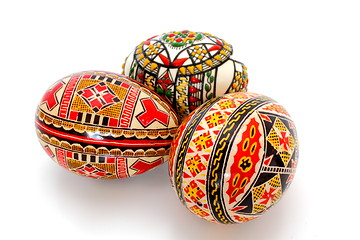 Image showing three painted eggs