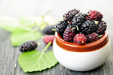 Image showing Fresh mulberries