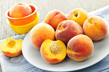 Image showing Peaches on plate