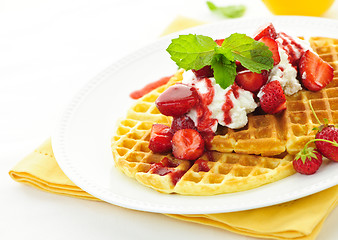 Image showing Belgian waffles