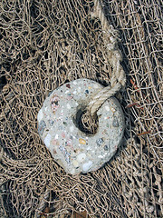 Image showing old fishing nets closeup