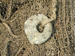 Image showing old fishing nets closeup