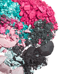 Image showing set of multicolor crushed eyeshadows