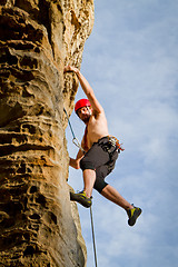 Image showing male rock climber