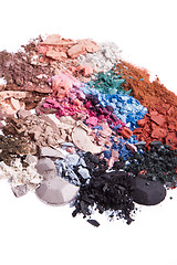 Image showing set of multicolor crushed eyeshadows