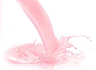 Image showing strawberry milk splash