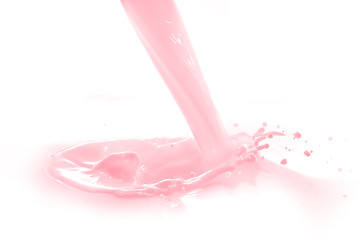 Image showing strawberry milk splash