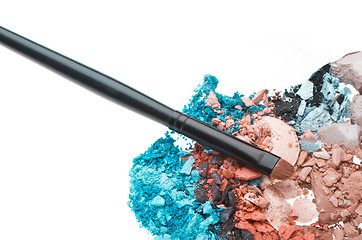 Image showing set of multicolor crushed eyeshadows