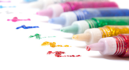 Image showing Set Colorful sparkle glue pens