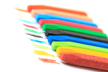 Image showing Group of Crayons stacked