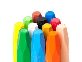 Image showing Group of Crayons stacked