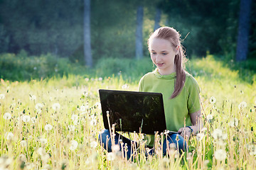 Image showing Girl with computer 