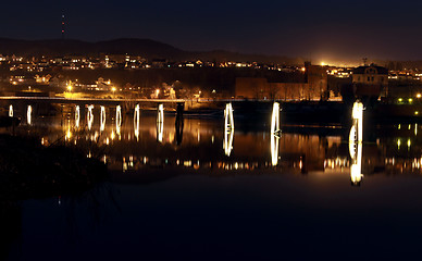 Image showing Night by the lake.