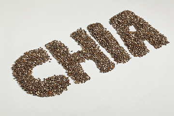 Image showing chia seeds and word