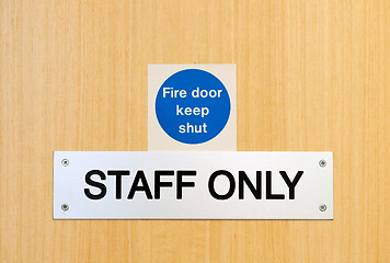 Image showing Staff only sign