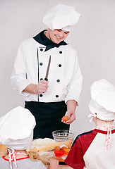 Image showing chef with children