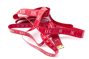 Image showing Red tape measure 