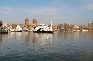 Image showing Ferry leaving the dock