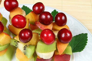 Image showing Fruits on sticks