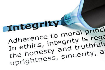 Image showing Integrity highlighted in blue