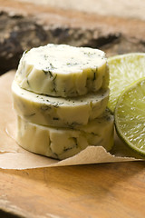 Image showing Herbs butter with lime