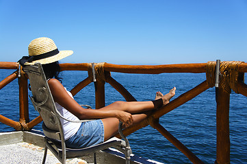 Image showing Woman enjoying the view 