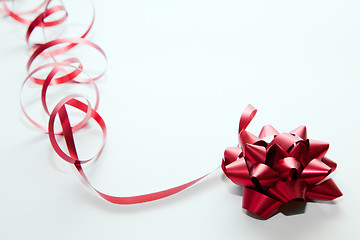 Image showing Christmas decoration, red ribbon