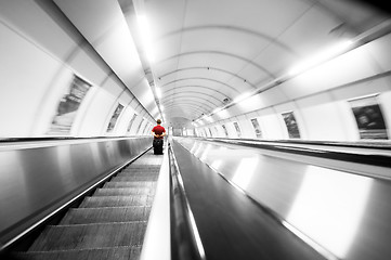 Image showing Subway stairs. Motion