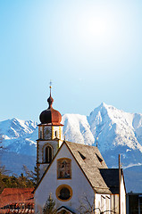 Image showing Church in alipine scenery