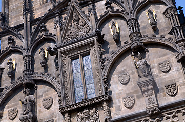 Image showing Prague. Close up of Powder gate - Prasna Brana