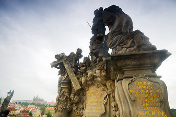 Image showing Statues on Charles Bridge. Prague