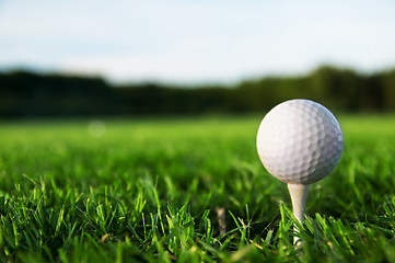 Image showing Golf ball on tee