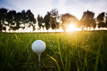 Image showing Golf ball on tee