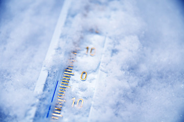 Image showing Below zero on thermometer