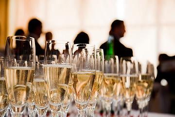 Image showing Champagne glasses at the party