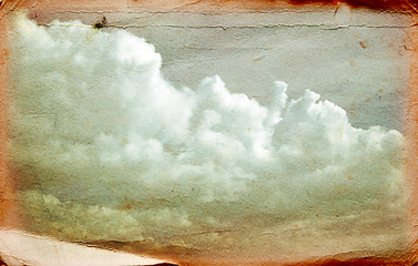 Image showing Clouds on old grunge paper