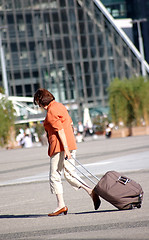 Image showing Woman in big city