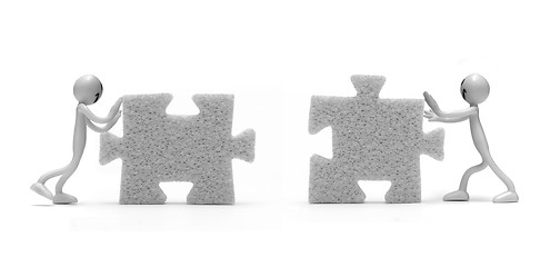 Image showing Putting two pieces together