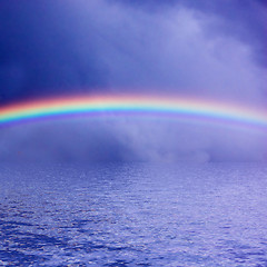 Image showing Sky Rainbow Sea