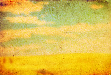 Image showing Landscape on old vintage grunge paper