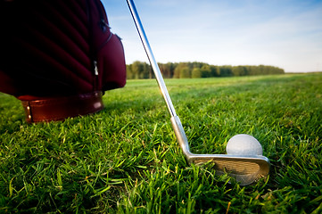 Image showing Golf gear on the golf field