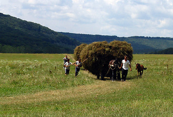 Image showing Farmer's family at work