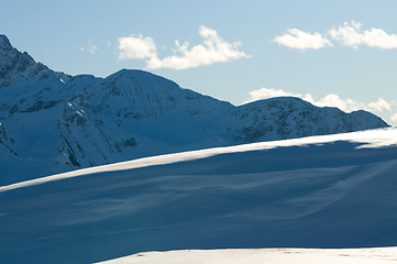 Image showing Snowy winter mountains