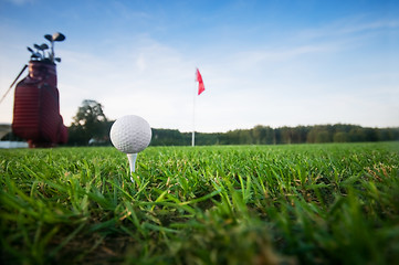 Image showing Golf gear on the golf field