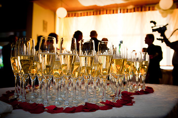 Image showing Champagne glasses at the party