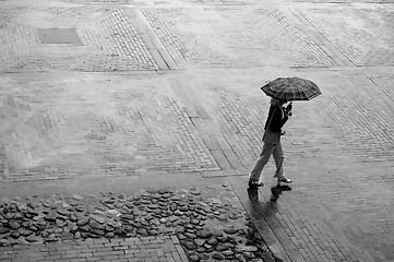 Image showing Alone in the rain