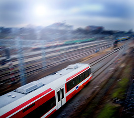 Image showing Fast train with motion blur