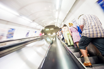 Image showing Subway stairs. Motion