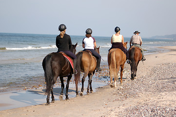 Image showing Beach horse-riding