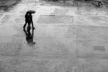 Image showing Alone in the rain